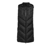 JDY Veste d'hiver Femme Skylar Long Gilet Matelassé sans Manches Basique à Capuche & Fermeture Éclair