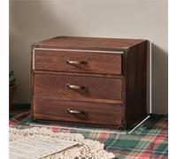 JDZYFFS Armoire De Rangement Bureau - Boite Rangement Bureau, Organiseur De Bureaus en Bois, Organiseur De Tiroir De Bureaus, Boîte À Trésors Vintage avec Poignée en Métal(B)
