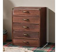 JDZYFFS Armoire De Rangement Bureau - Boite Rangement Bureau, Organiseur De Bureaus en Bois, Organiseur De Tiroir De Bureaus, Boîte À Trésors Vintage avec Poignée en Métal(D)