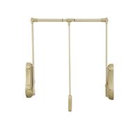 JDZYFFS Cintres - Tringle De Penderie, Système De Rangement avec Rail De Levage Et Poignée Ergonomique, Barre De Penderie À Largeur Réglable pour Suspendre Les Vêtements(Gold,65-85cm)