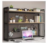 JDZYFFS DIY Étagère Livre Bureau Bibliothèque Organisateur De Bureau À Poser - Étagère Multifonctionnelle pour Ordinateur,Étagères De Bureaus Multifonctionnelle(Black 2,115 * 24 * 89cm)