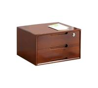 JDZYFFS Organisateur De Bureau - Boîte De Rangement De Bureau en Bois Massif avec Serrure(39 * 30 * 21.5cm)