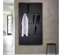 JDZYFFS Porte-Manteau Mural, Crochets en Bois, Supports en Forme de Touches de Piano, Crochets rabattables au Design Moderne et Original, cintres en Bois Massif Naturel(Black,55 * 147cm)