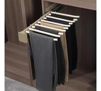 JDZYFFS Tringle De Penderie Extensible - 35CM Étendoir À Linge Rétractable, Barre De Suspension pour 9 Foulards, Cintre pour Pantalons Escamotable, pour Armoire d'une Profondeur De 47 Cm(Khaki,Left)