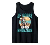 Je Bosse sur Mon Bronzage Retraite Humour Plage Débardeur