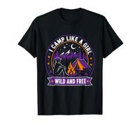 Je campe comme Une Fille Sauvage et Libre T-Shirt Graphique avec Valeur