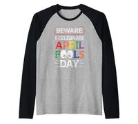 Je célèbre Le Poisson d'avril Journée Humour Blague Sayings Sarcastique Manche Raglan