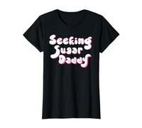 Je Cherche Sugar Daddy T-Shirt Graphique avec Valeur, Femme, Noir, XL
