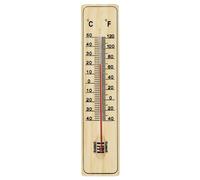 JE CHERCHE UNE IDEE - DI0083 Thermomètre Extérieur en Bois - Conçu pour Jardin, Terrasse, Balcon - Résistant aux Intempéries - Facile à Installer - 22 cm - Marron