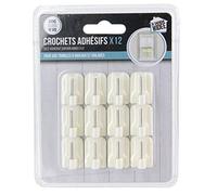 Lot De 12 Crochets Autocollants Pour Tringle A Rideaux Transparent Deco Neuf Transparent G