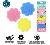 Eponge magique JE CHERCHE UNE IDEE EPONGE SCRUB FLEUR X3 M24