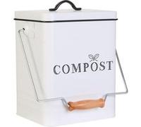 Je cherche une idee - Poubelle de compostage 5 L en métal - Blanc Blanc