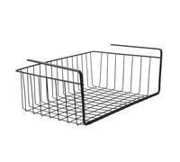 JE CHERCHE UNE IDEE - RG6247 - Panier Suspendu Métal Filaire Noir Maison Bazar Rangement Boite Housse Organisation Gain de Place