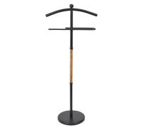 JE CHERCHE UNE IDEE Valet de Nuit Effet Bois Rangement Vêtements Noir | Plastique, valet de nuit effet bois, rangement pratique, vêtements et accessoires, chambre, 45x109x26 cm, noir
