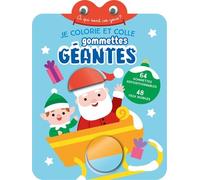 Je colorie et colle gommettes géantes : père Noël et lutin - à qui sont ces yeux ? 64 gommettes repositionnables, 48 yeux mobiles - Collectif - Yoyo Books - broché - Document jeunesse