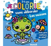 Je colorie sans déborder (2-4 ans) - Les saisons (Grenouille et escargot) T75 - Avec gros contours en relief ! - Nadine Piette - Hemma - broché - Livre-jeu
