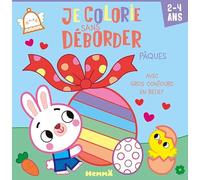 Je colorie sans déborder - Pâques - livre coloriage 2 ans - Colorier sans dépasser - gros contours colorés - contour paillettes - contour relief - premier coloriage - apprendre à colorier