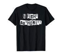 Je Combats l'autorité T-Shirt Graphique avec Valeur, Homme, Noir, L
