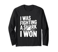 Je combattais Un Requin et J'Ai gagné Funny Ocean Warrior Manche Longue