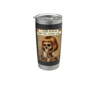 Je commence à travailler quand le café fait des cheveux de Skeleton Bob Gobelet isotherme en acier inoxydable double paroi