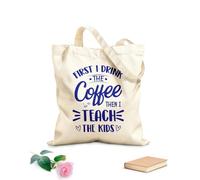 Je commence par boire un café, puis j'enseigne aux enfants la création de citations d'enseignants, la typographie, le graphisme ou la conception d'affiches. Sac en toile à fond renforcé 340g/m²