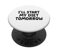 Je commencerai Mon régime Demain : White Lie Party Funny Sarcastic PopSockets PopGrip Adhésif