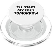 Je commencerai Mon régime Demain : White Lie Party Funny Sarcastic PopSockets PopGrip pour MagSafe