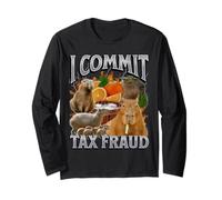 Je commet une fraude fiscale Funny Capybara Meme Bootleg Y2K Graphic Manche Longue
