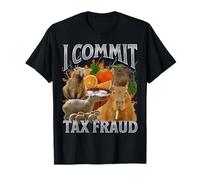 Je commet une fraude fiscale Funny Capybara Meme Bootleg Y2K Graphic T-Shirt