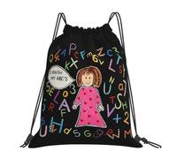 Je connais mon ABC Sacs à dos décontractés et portables avec cordon de serrage, sac à chaussures, sacs à livres pour hommes, femmes et étudiants