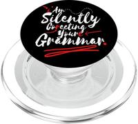 Je corrige en Silence Votre Professeur de Grammaire drôle et Sarcastique PopSockets PopGrip pour MagSafe