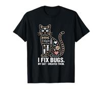 Je corrige Les Bugs, Mon Chat Les crée en codant T-Shirt