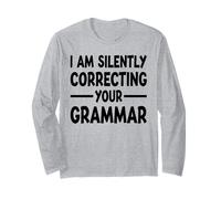 Je corrige silencieusement Votre Grammaire (drôle et Sarcastique) Manche Longue
