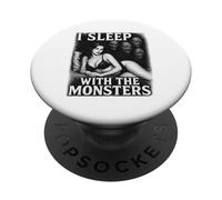 Je Couche avec Les Monstres et Les Amoureux de l'horreur PopSockets PopGrip Adhésif