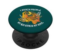Je couds Les Gens, Mon koï, Mon âme, Mon âme, Un Chirurgien Amoureux des koï PopSockets PopGrip Adhésif