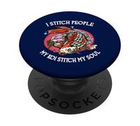 Je couds Les Gens, Mon koï, Mon âme, Mon âme, Un Chirurgien Amoureux des koï PopSockets PopGrip Adhésif
