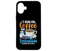 Je Cours avec du café et de l'insuline Une Sensibilisation Amusante au diabète de Type 1 Coque pour iPhone 16 Plus