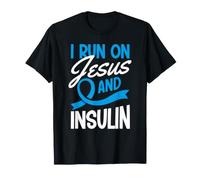 Je Cours sur Jésus et Le Mois de Sensibilisation au diabète insulinique, Type 1 T-Shirt