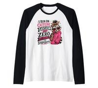 Je Cours sur Le Sarcasme de caféine et la tolérance zéro pour la stupidité Manche Raglan