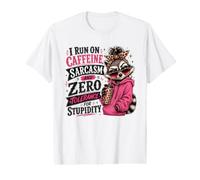 Je Cours sur Le Sarcasme de caféine et la tolérance zéro pour la stupidité T-Shirt Graphique avec Valeur