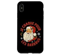 Je Craque pour Les Barbus, Père Noël Rétro Humoristique Coque pour iPhone XS Max
