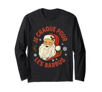 Je Craque pour Les Barbus, Père Noël Rétro Humoristique Manche Longue