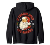 Je Craque pour Les Barbus, Père Noël Rétro Humoristique Sweat à Capuche