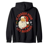 Je Craque pour Les Barbus, Père Noël Rétro Humoristique Sweat à Capuche