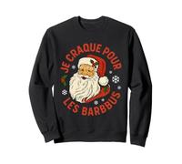 Je Craque pour Les Barbus, Père Noël Rétro Humoristique Sweatshirt