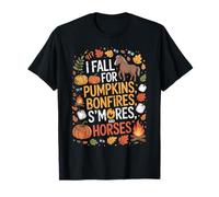 Je craque pour Les citrouilles, Les Feux de Joie, S'mores et Les Chevaux, Halloween T-Shirt