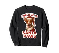 Je Crois en Santa Paws, Chien de Chasse d'Ibiza, Maman, Papa, Noël Sweatshirt