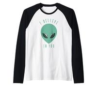 Je Crois en Un Extraterrestre Riche Manche Raglan