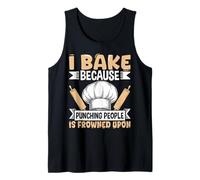Je Cuisine Parce Que Frapper Les Gens n'est Pas Une Bonne idée de Faire des pâtisseries Amusantes Débardeur