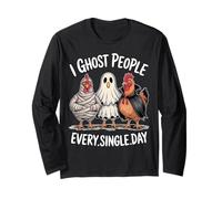 Je découvre des Gens Tous Les Jours de drôles de Poulets d'halloween Manche Longue